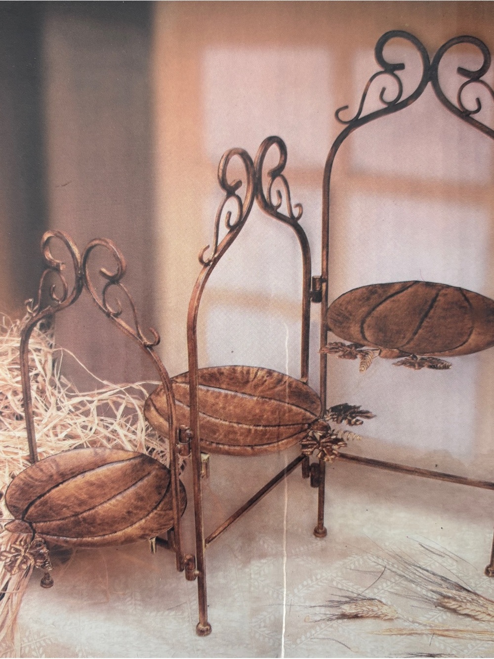 Kirklands Brown Rustic Metal Leaf Accent Stands